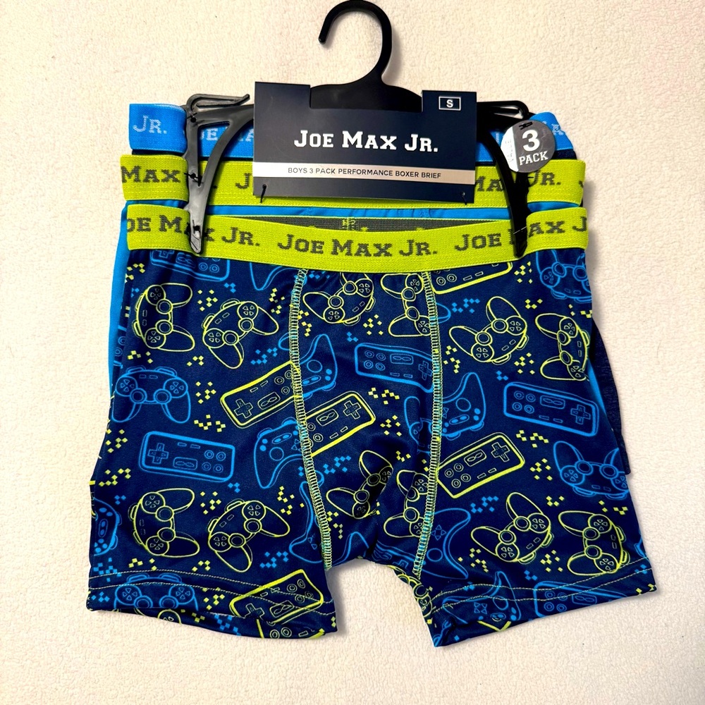 NWT Joe Boxer Jr. Boys Boxer Briefs underwear Size Small (age 4-6), 3 pack